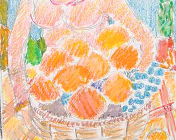 dessin michel ducruet, panier de fruits