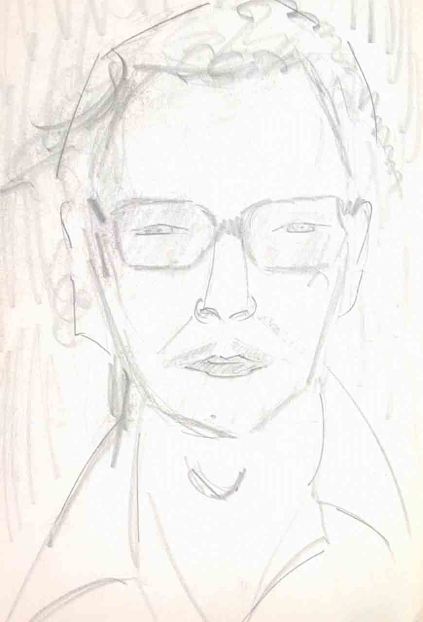 dessin michel ducruet, autoportrait, self portrait by michel ducruet