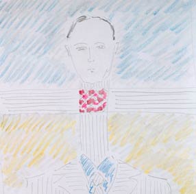 dessin michel ducruet, homme croix, cross man 1980