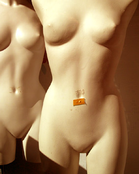 mannequins nus en vitrine