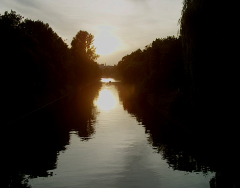 la Spree. coucher de soleil. photo michel ducruet.