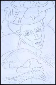 madame Matisse, dessin d'aprs peinture. verneusses.michel ducruet