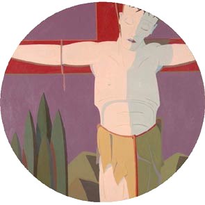 Christ en croix. huile sur toile. 80 cm