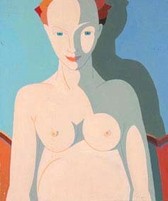 femme enceinte. huile sur toile