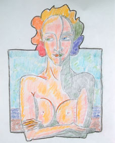 michel ducruet. hors cadre. crayons de couleur.