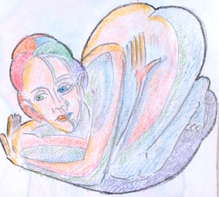 michel ducruet. pose nue. crayons de couleur.5