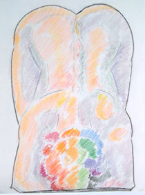 michel ducruet. pose nue. crayons de couleur.2