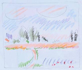 Dcomposition d'un Claude Monet. Analyse rapide. crayons de couleur