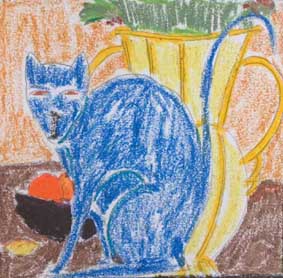 michel ducruet, chat bleu, blue cat, circa 1970