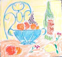 michel ducruet, oranges , still life with oranges and blue bowl