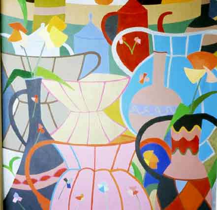 nature morte, vases, fleurs.collection chamroux. Roanne