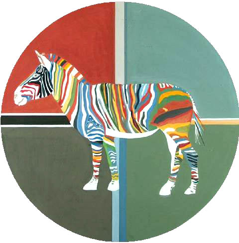 Le zebre de Sophie Leroux. peinture.